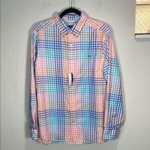 Vineyard Vines Blue and Pink Casual Button Down Shirt